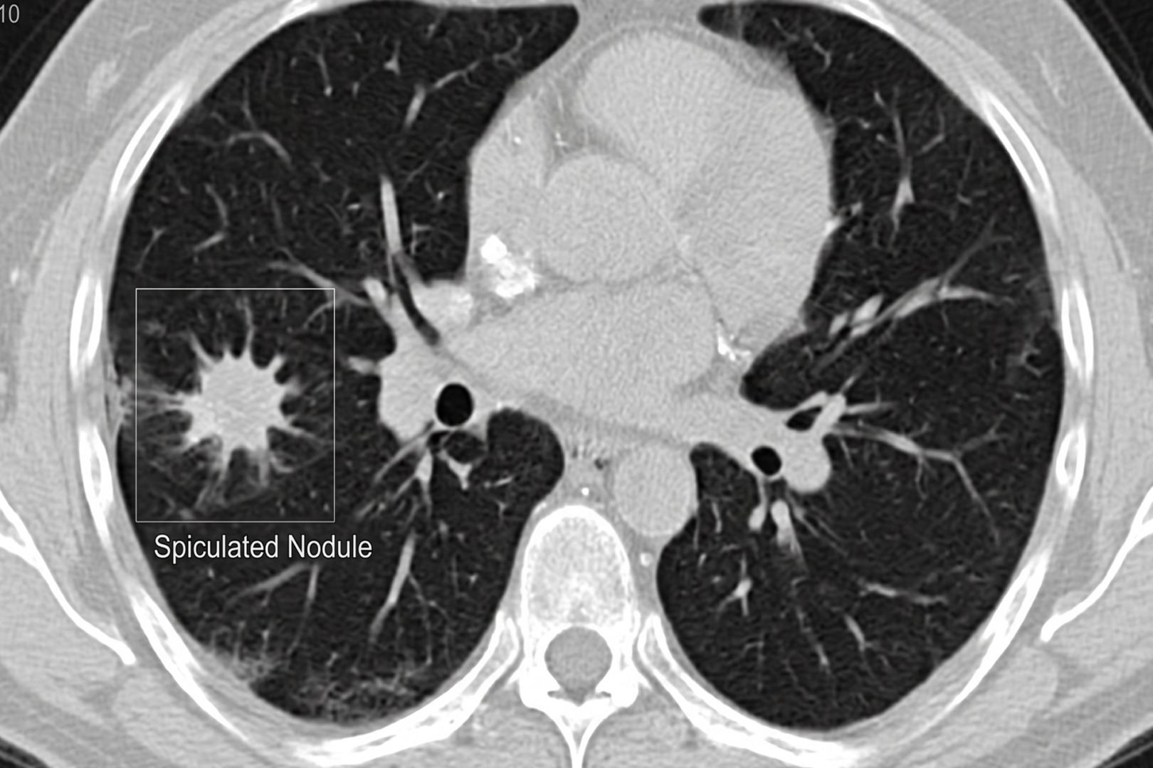 spiculated lung nodule CT scan
